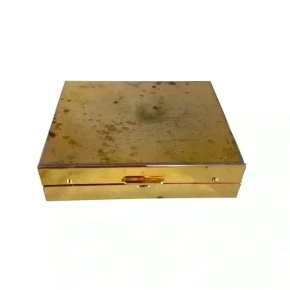 Peacock Feather Gold Vintage Trinket/Pill/Snuff Box - Picture 2 of 4